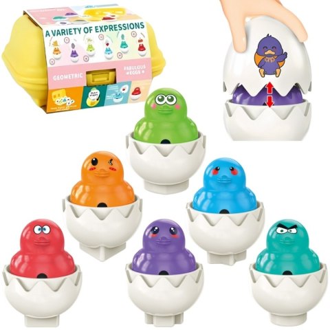 WOOPIE Układanka Sorter Montessori Dopasuj Kształty Wesołe Kurczaczki Jajka 6szt WOOPIE Układanka Sorter Montessori Dopasuj Kształty Wesołe Kurczaczki Jajka 6szt