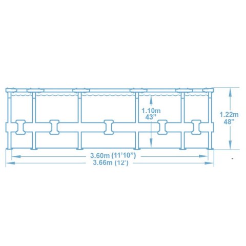 Basen ogrodowy stelażowy 366 x 122 cm 18w1 Bestway 56420 Basen ogrodowy stelażowy 366 x 122 cm 18w1 Bestway 56420