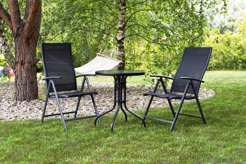 Stolik ogrodowy 60 cm szkło hartowane stół na ogród taras balkon MultiGarden Stolik ogrodowy 60 cm szkło hartowane stół na ogród taras balkon MultiGarden