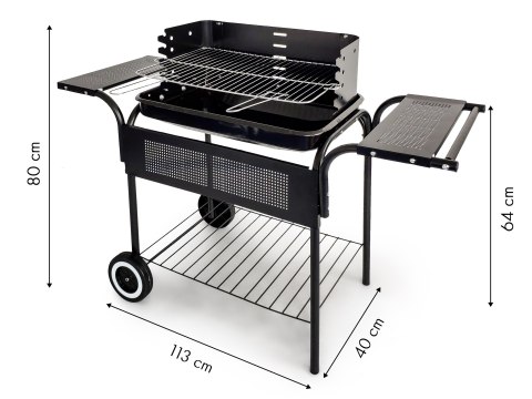 Grill ogrodowy metalowe półki regulacja rusztu koła MultiGarden Grill ogrodowy metalowe półki regulacja rusztu koła MultiGarden