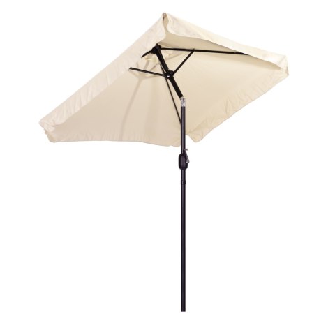 Prostokątny duży parasol ogrodowy skośny łamany z korbą beżowy 200x140 cm MultiGarden Prostokątny duży parasol ogrodowy skośny łamany z korbą beżowy 200x140 cm MultiGarden