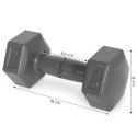 Hantle sześciokątne zestaw 2x1 kg ciężarki do ćwiczeń obciążniki fitness szare ModernHome