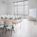 Komplet 4 krzeseł składanych zestaw cateringowy metal HDPE białe ModernHome