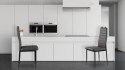 Zestaw krzeseł do jadalni salonu z ekoskóry 4 sztuki wysokie oparcie szare ModernHome