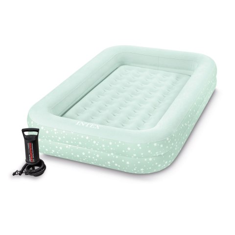 Materac dmuchany z bandami głębokie łóżko dla dziecka + pompka INTEX 66810 Materac dmuchany z bandami głębokie łóżko dla dziecka + pompka INTEX 66810