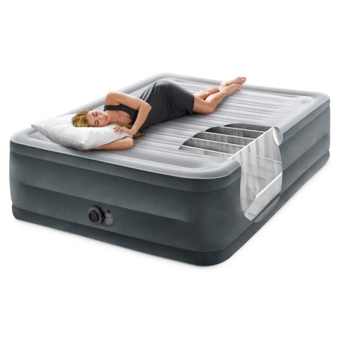 Materac łóżko do spania dwuosobowy z pompką automatyczną 203x152 cm INTEX 64418ND Materac łóżko do spania dwuosobowy z pompką automatyczną 203x152 cm INTEX 64418ND