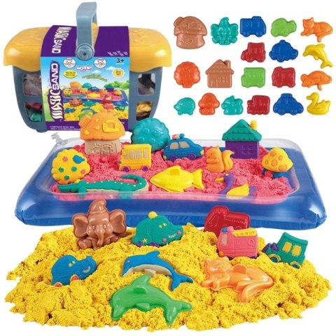WOOPIE Piasek Kinetyczny 0,8 kg Zestaw w Koszyku z Foremkami + Basen WOOPIE Piasek Kinetyczny 0,8 kg Zestaw w Koszyku z Foremkami + Basen