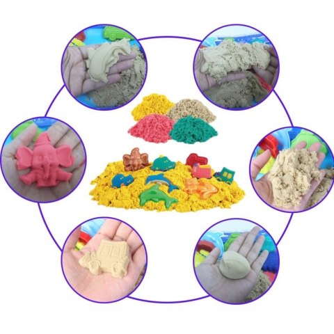 WOOPIE Piasek Kinetyczny 0,8 kg Zestaw w Koszyku z Foremkami + Basen WOOPIE Piasek Kinetyczny 0,8 kg Zestaw w Koszyku z Foremkami + Basen