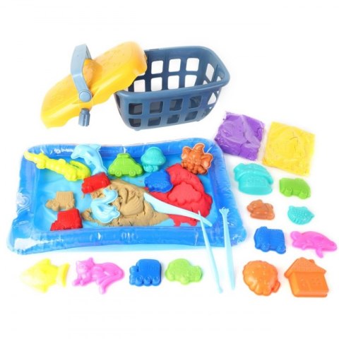 WOOPIE Piasek Kinetyczny 0,8 kg Zestaw w Koszyku z Foremkami + Basen WOOPIE Piasek Kinetyczny 0,8 kg Zestaw w Koszyku z Foremkami + Basen