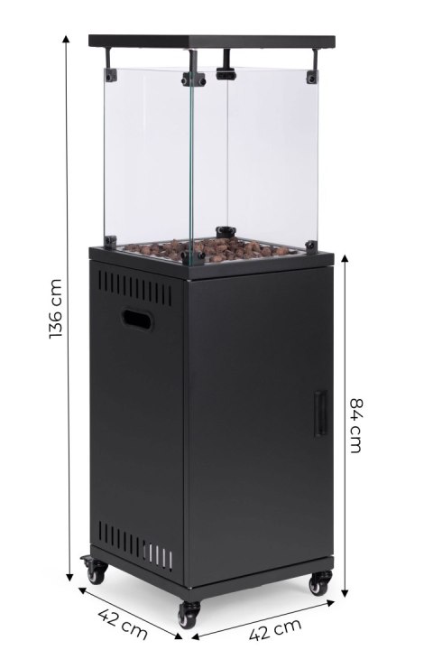 Ogrzewacz gazowy promiennik grzejnik 13 kW szklany na ogród patio reduktor kamienie wulkaniczne pokrowiec MultiGarden Ogrzewacz gazowy promiennik grzejnik 13 kW szklany na ogród patio reduktor kamienie wulkaniczne pokrowiec MultiGarden
