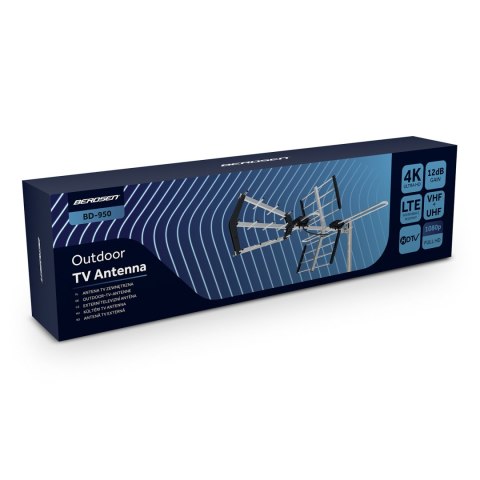 Antena zewnętrzna kierunkowa TV ultra HD 4K Berdsen BD-950 Antena zewnętrzna kierunkowa TV ultra HD 4K Berdsen BD-950