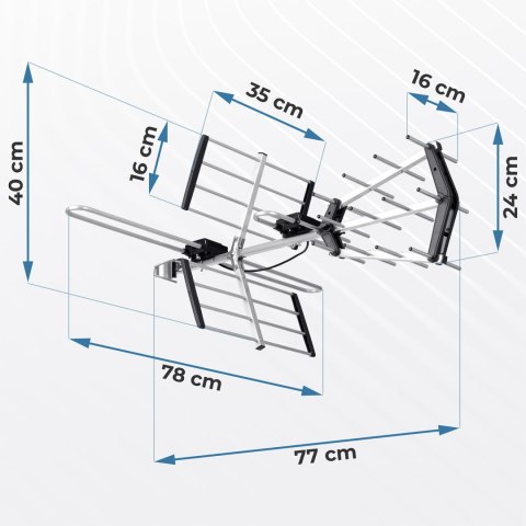 Antena zewnętrzna kierunkowa TV ultra HD 4K Berdsen BD-950 Antena zewnętrzna kierunkowa TV ultra HD 4K Berdsen BD-950