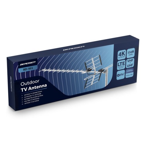 Antena zewnętrzna kierunkowa TV ultra HD 4K Berdsen BD-951 Antena zewnętrzna kierunkowa TV ultra HD 4K Berdsen BD-951