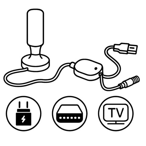 Antena wewnętrzna 360 stopni TV ultra HD 4K Berdsen BD-956 biała Antena wewnętrzna 360 stopni TV ultra HD 4K Berdsen BD-956 biała