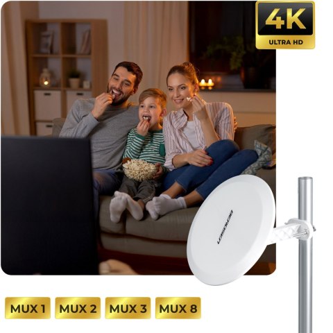 Antena wewnętrzna zewnętrzna TV ultra HD 4K Berdsen BD-955 biała Antena wewnętrzna zewnętrzna TV ultra HD 4K Berdsen BD-955 biała