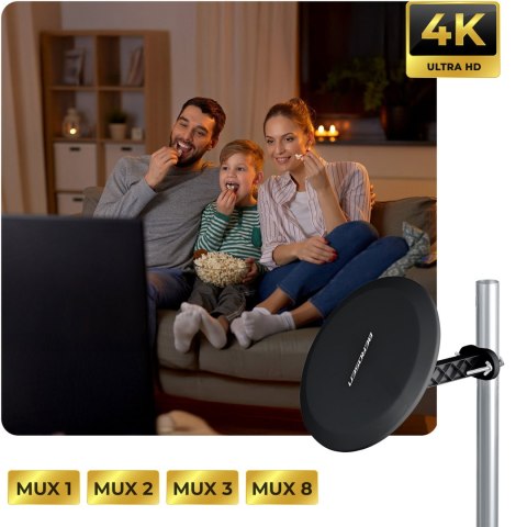 Antena wewnętrzna zewnętrzna TV ultra HD 4K Berdsen BD-955 czarna Antena wewnętrzna zewnętrzna TV ultra HD 4K Berdsen BD-955 czarna
