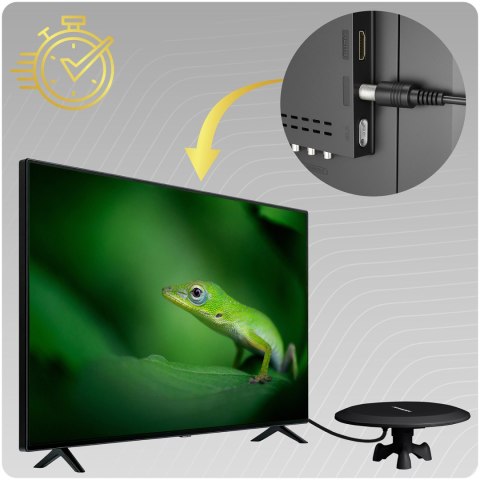 Antena wewnętrzna zewnętrzna TV ultra HD 4K Berdsen BD-955 czarna Antena wewnętrzna zewnętrzna TV ultra HD 4K Berdsen BD-955 czarna