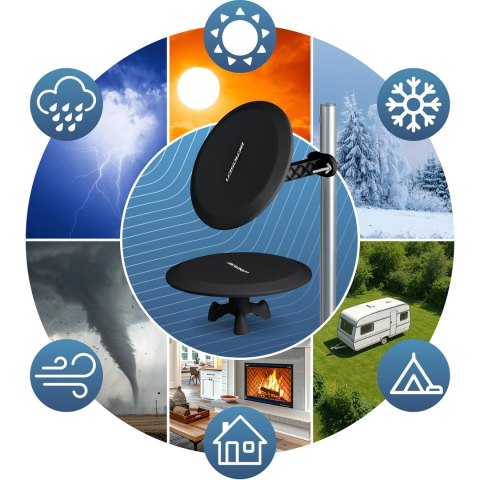 Antena wewnętrzna zewnętrzna TV ultra HD 4K Berdsen BD-955 czarna Antena wewnętrzna zewnętrzna TV ultra HD 4K Berdsen BD-955 czarna