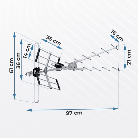 Antena zewnętrzna kierunkowa TV ultra HD 4K Berdsen BD-954 Antena zewnętrzna kierunkowa TV ultra HD 4K Berdsen BD-954
