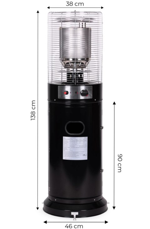 Ogrzewacz gazowy grzejnik 11 kW szklany na ogród patio reduktor wąż pokrowiec MultiGarden Ogrzewacz gazowy grzejnik 11 kW szklany na ogród patio reduktor wąż pokrowiec MultiGarden