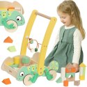 CLASSIC WORLD Drewniany Pchacz Chodzik Kameleon z Klockami