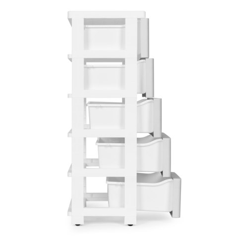 Regał z 5 wysuwanymi szufladami nogi z kółkami szary ModernHome Regał z 5 wysuwanymi szufladami nogi z kółkami szary ModernHome