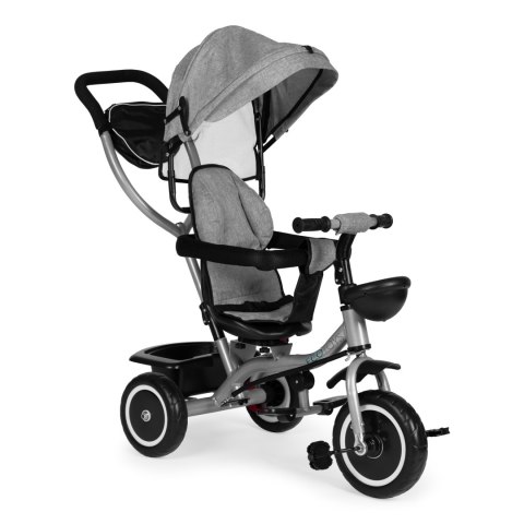 Trójkołowy rowerek spacerówka 2w1 obracane siedzisko składany daszek szary ECOTOYS Trójkołowy rowerek spacerówka 2w1 obracane siedzisko składany daszek szary ECOTOYS