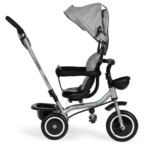 Trójkołowy rowerek spacerówka 2w1 obracane siedzisko składany daszek szary ECOTOYS Trójkołowy rowerek spacerówka 2w1 obracane siedzisko składany daszek szary ECOTOYS