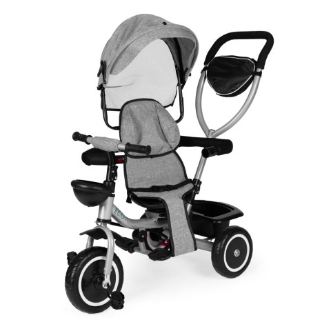 Trójkołowy rowerek spacerówka 2w1 obracane siedzisko składany daszek szary ECOTOYS Trójkołowy rowerek spacerówka 2w1 obracane siedzisko składany daszek szary ECOTOYS