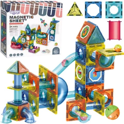 WOOPIE Klocki Magnetyczne Konstrukcyjne 3D Zestaw Edukacyjny Tor Kulkowy 42 el. WOOPIE Klocki Magnetyczne Konstrukcyjne 3D Zestaw Edukacyjny Tor Kulkowy 42 el.