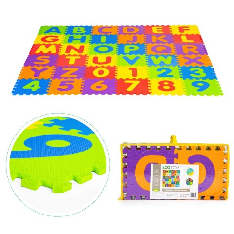 Duża mata piankowa EVA dla dzieci litery cyfry 178x178 cm 36 elementów ECOTOYS Duża mata piankowa EVA dla dzieci litery cyfry 178x178 cm 36 elementów ECOTOYS