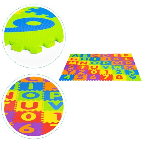 Duża mata piankowa EVA dla dzieci litery cyfry 178x178 cm 36 elementów ECOTOYS Duża mata piankowa EVA dla dzieci litery cyfry 178x178 cm 36 elementów ECOTOYS