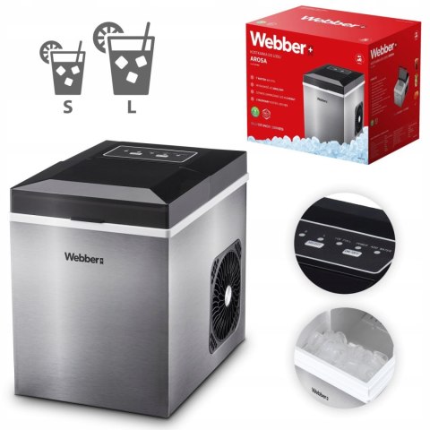 Kostkarka do lodu domowa maszyna do kostek kuszony lód 10 kg 165W WEBBER Kostkarka do lodu domowa maszyna do kostek kuszony lód 10 kg 165W WEBBER