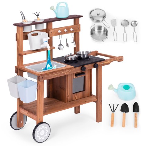 Kuchnia błotna outdoor dla dzieci z akcesoriami drewno jodłowe ECOTOYS Kuchnia błotna outdoor dla dzieci z akcesoriami drewno jodłowe ECOTOYS