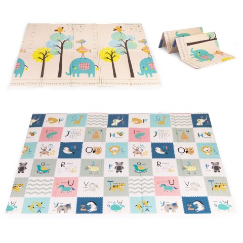 Mata piankowa dla dzieci 200x150 cm edukacyjna dwustronna składana miarka wzrostu alfabet ECOTOYS Mata piankowa dla dzieci 200x150 cm edukacyjna dwustronna składana miarka wzrostu alfabet ECOTOYS