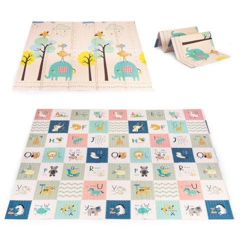Mata piankowa dla dzieci 200x180 cm edukacyjna dwustronna składana miarka wzrostu alfabet ECOTOYS Mata piankowa dla dzieci 200x180 cm edukacyjna dwustronna składana miarka wzrostu alfabet ECOTOYS