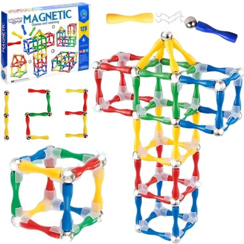 WOOPIE Klocki Magnetyczne Konstrukcyjne 3D 128 el. XXL WOOPIE Klocki Magnetyczne Konstrukcyjne 3D 128 el. XXL