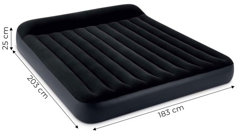 Duży materac dmuchany dwuosobowy 203x183x25 cm łóżko z zagłówkiem INTEX 64144 Duży materac dmuchany dwuosobowy 203x183x25 cm łóżko z zagłówkiem INTEX 64144