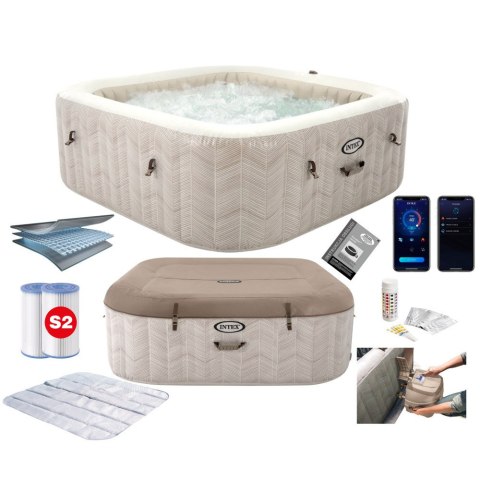 Nadmuchiwane SPA kwadratowe basen z hydromasażem 6 os. 196x71 cm akcesoria premium INTEX 28472 Nadmuchiwane SPA kwadratowe basen z hydromasażem 6 os. 196x71 cm akcesoria premium INTEX 28472