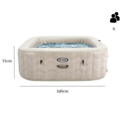 Nadmuchiwane SPA kwadratowe basen z hydromasażem 6 os. 196x71 cm akcesoria premium INTEX 28472 Nadmuchiwane SPA kwadratowe basen z hydromasażem 6 os. 196x71 cm akcesoria premium INTEX 28472