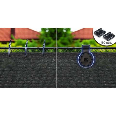 Siatka cieniująca 1,5x25m 140g/m2 + 50 zacisków szara Siatka cieniująca 1,5x25m 140g/m2 + 50 zacisków szara
