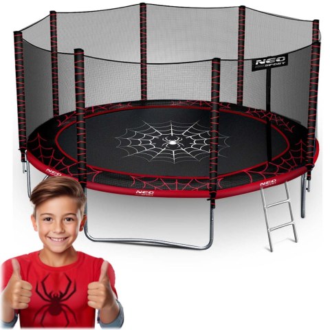 Trampolina ogrodowa 12ft/374cm z siatką zewnętrzną i drabinką Neo-Sport Trampolina ogrodowa 12ft/374cm z siatką zewnętrzną i drabinką Neo-Sport