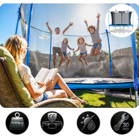 Trampolina ogrodowa 8ft/252cm z siatką wewnętrzną i drabinką Neo-Sport Trampolina ogrodowa 8ft/252cm z siatką wewnętrzną i drabinką Neo-Sport