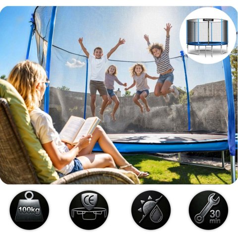 Trampolina ogrodowa 8ft/252cm z siatką zewnętrzną i drabinką Neo-Sport Trampolina ogrodowa 8ft/252cm z siatką zewnętrzną i drabinką Neo-Sport