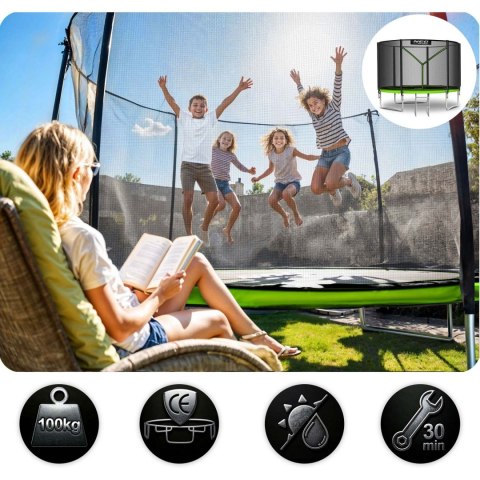 Trampolina ogrodowa 8ft/252cm z siatką zewnętrzną i drabinką Neo-Sport Trampolina ogrodowa 8ft/252cm z siatką zewnętrzną i drabinką Neo-Sport
