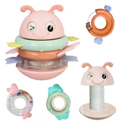 WOOPIE Baby Wańka Wstańka Zabawka Sensoryczna 2w1 Grzechotka Gryzak Różowa WOOPIE Baby Wańka Wstańka Zabawka Sensoryczna 2w1 Grzechotka Gryzak Różowa