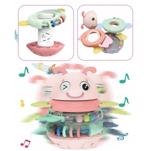 WOOPIE Baby Wańka Wstańka Zabawka Sensoryczna 2w1 Grzechotka Gryzak Różowa WOOPIE Baby Wańka Wstańka Zabawka Sensoryczna 2w1 Grzechotka Gryzak Różowa