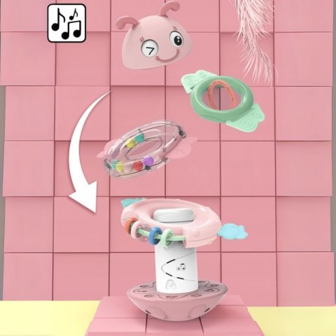 WOOPIE Baby Wańka Wstańka Zabawka Sensoryczna 2w1 Grzechotka Gryzak Różowa WOOPIE Baby Wańka Wstańka Zabawka Sensoryczna 2w1 Grzechotka Gryzak Różowa