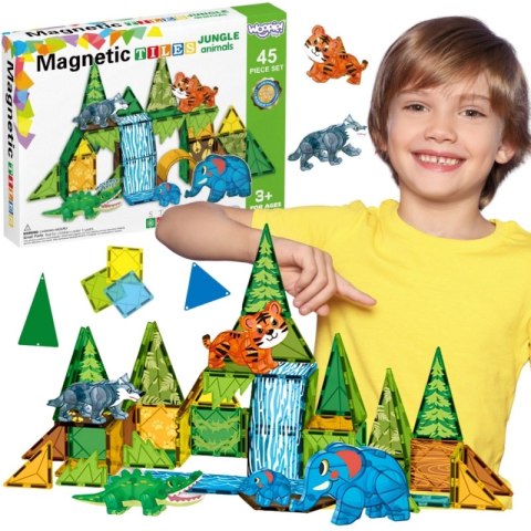 WOOPIE Klocki Magnetyczne Konstrukcyjne 3D Zestaw Edukacyjny Zwierzęta Dżungli 45el. WOOPIE Klocki Magnetyczne Konstrukcyjne 3D Zestaw Edukacyjny Zwierzęta Dżungli 45el.