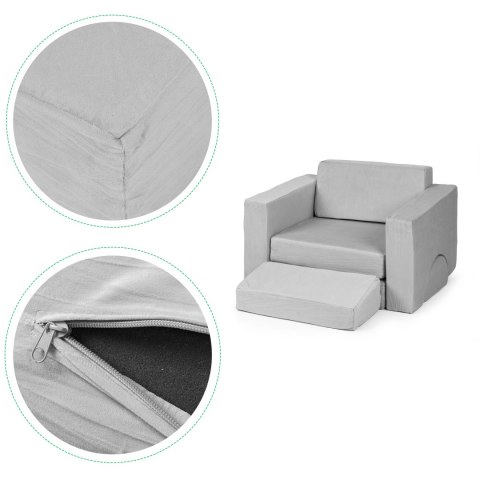 Fotel modułowy dla dzieci DIY 8 miękkich poduch składany - szary ECOTOYS Fotel modułowy dla dzieci DIY 8 miękkich poduch składany - szary ECOTOYS